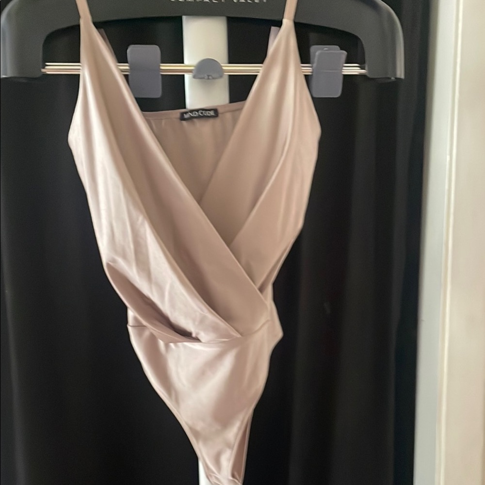 Mind Code Women's Tan Wrap Top